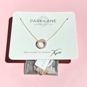 Park Lane Rose Gold Pavé Circle Pendant Necklace